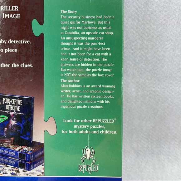 Vintage BePuzzled Purr-Ceptive Detective Story & Jigsaw 1000 Pc Puzzle - Picture 7 of 7